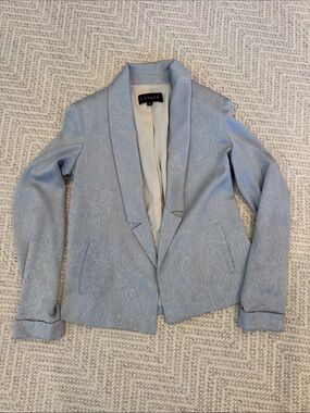 Light Blue LAVEER Paisley Shawl Collar Blazer